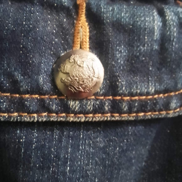 Woman's LRL Lauren Jeans Co. Ralph Lauren Denim Belted Jacket Dark Blue Harbor L - Picture 6 of 12